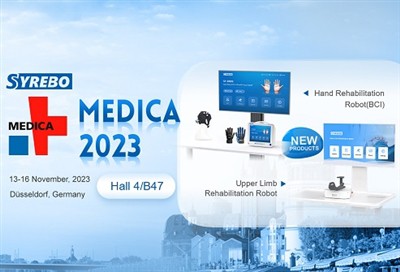 A Syrebo új rehabilitációs robotjai a MEDICA 2023 kiállításon debütálnak